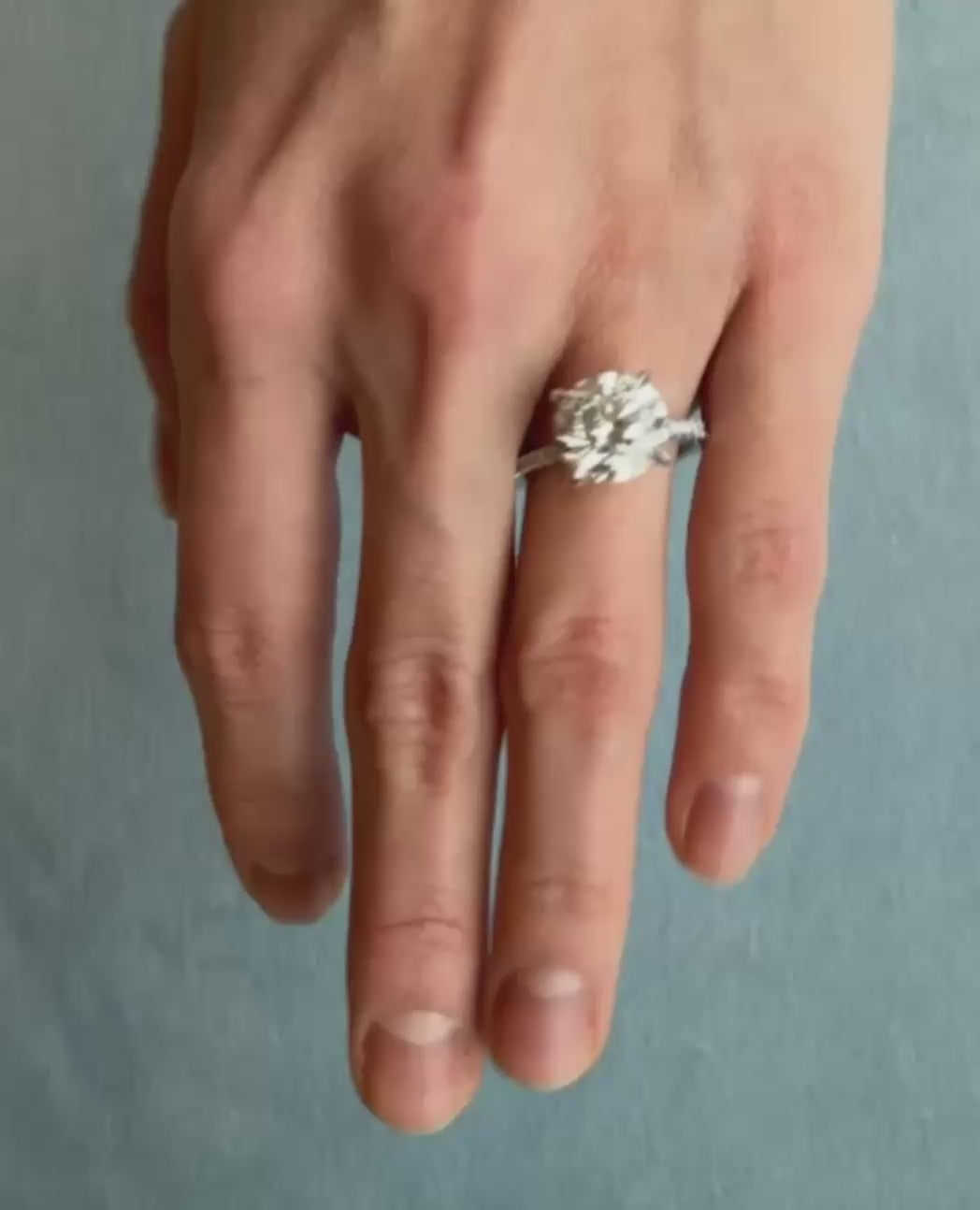 Solitaire Engagement Ring 4.49 Carat TW Lab-grown Round Brilliant Diamond | 14kt White Gold