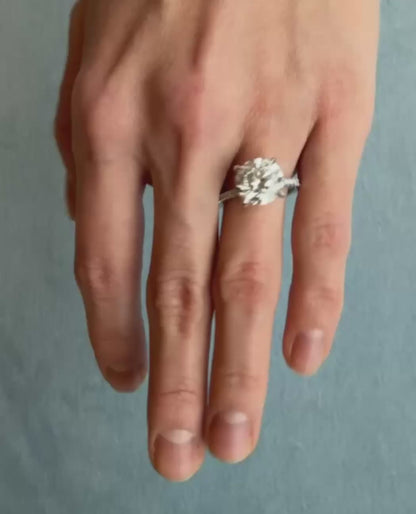 Solitaire Engagement Ring 4.49 Carat TW Lab-grown Round Brilliant Diamond | 14kt White Gold