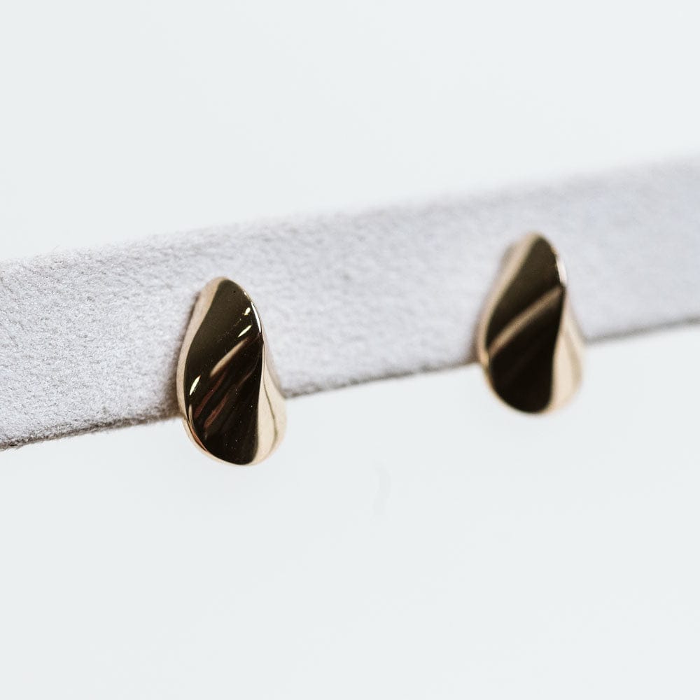 Puffed Teardrop Earring | 10KT Yellow Gold