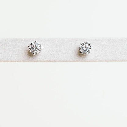 Round Earrings Lab Created 1.5 Carat TW Diamond | 14kt White Gold