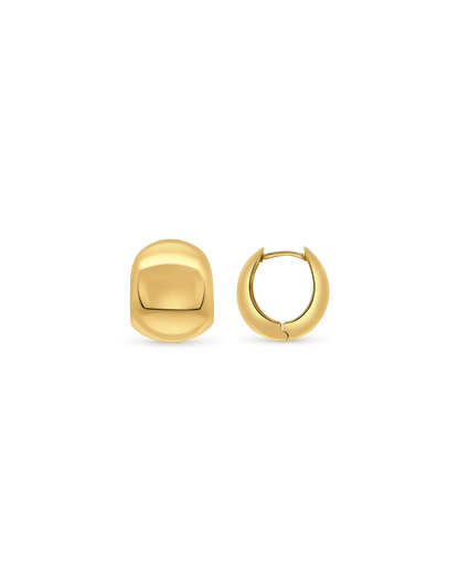Round Hoop Earrings 16X13MM | 10kt Yellow Gold