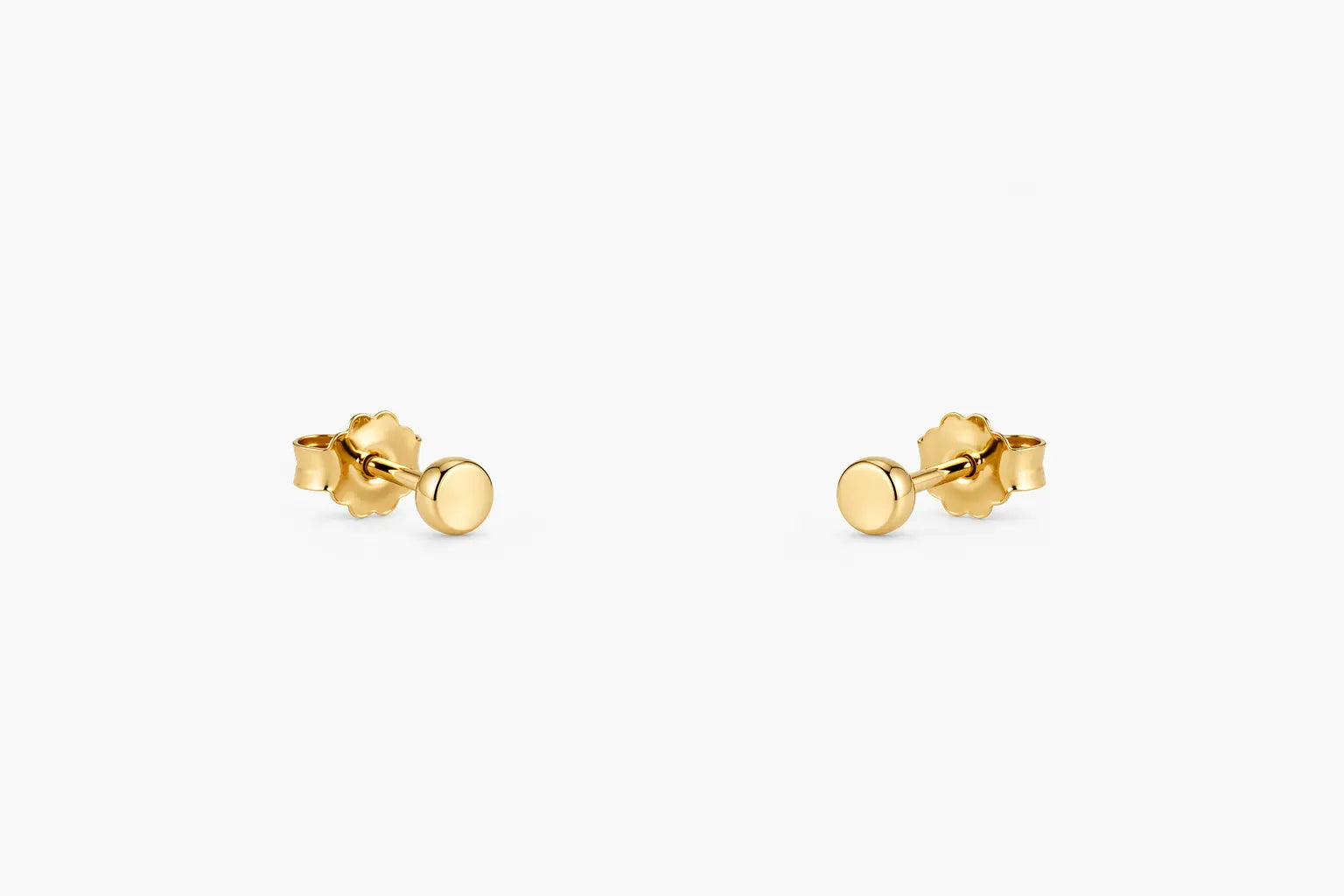 Round Stud Earrings | 10kt Yellow Gold