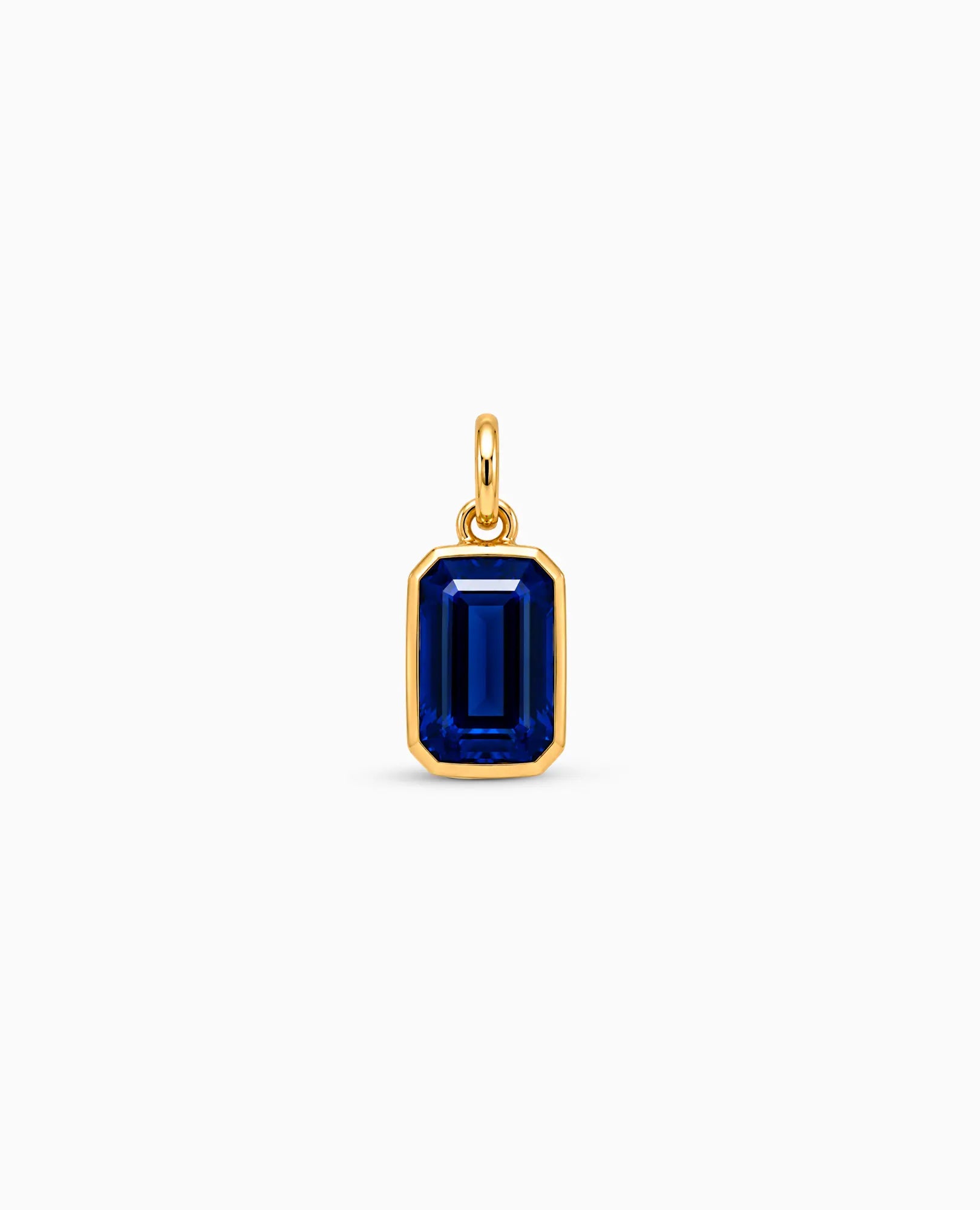 Sapphire Pendant Charm | 10kt Yellow Gold