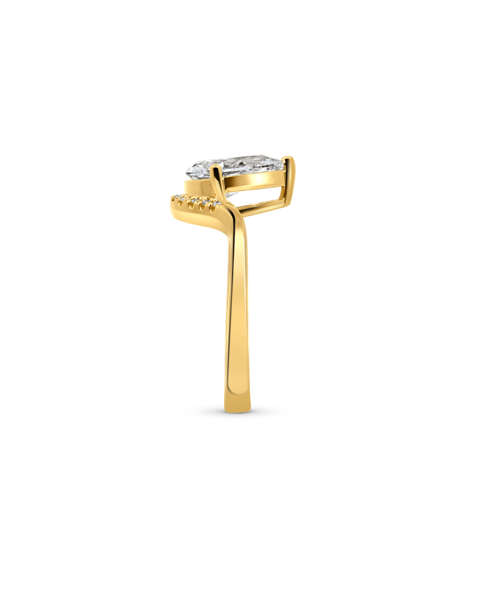 Semi-Halo Engagement Ring 2.30 Carat TW Lab-grown Pear Shaped Diamond | 14kt Yellow Gold