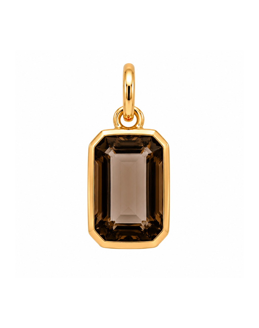 Smoky Quartz Pendant Charm | 10kt Yellow Gold