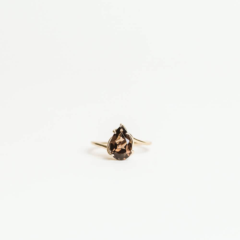 Smoky Quartz Ring - 14KT Yellow Gold