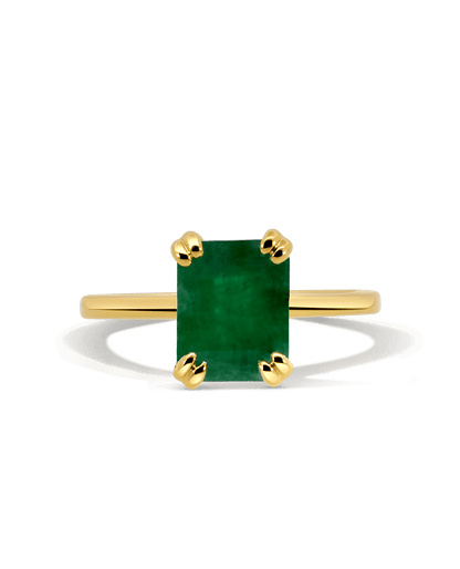 Solitaire Emerald Ring | 14kt Yellow Gold