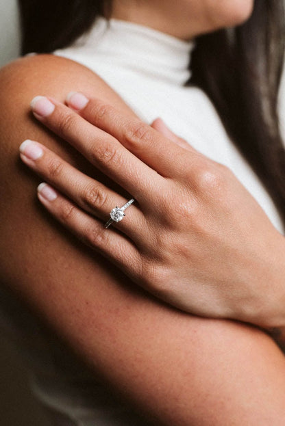 Solitaire Engagement Ring 1.25 Carat TW Round Brilliant Diamond | 14kt White Gold