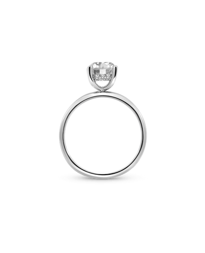 Solitaire Engagement Ring 1.33 Carat TW Lab-grown Round Brilliant Diamond | 14kt White Gold