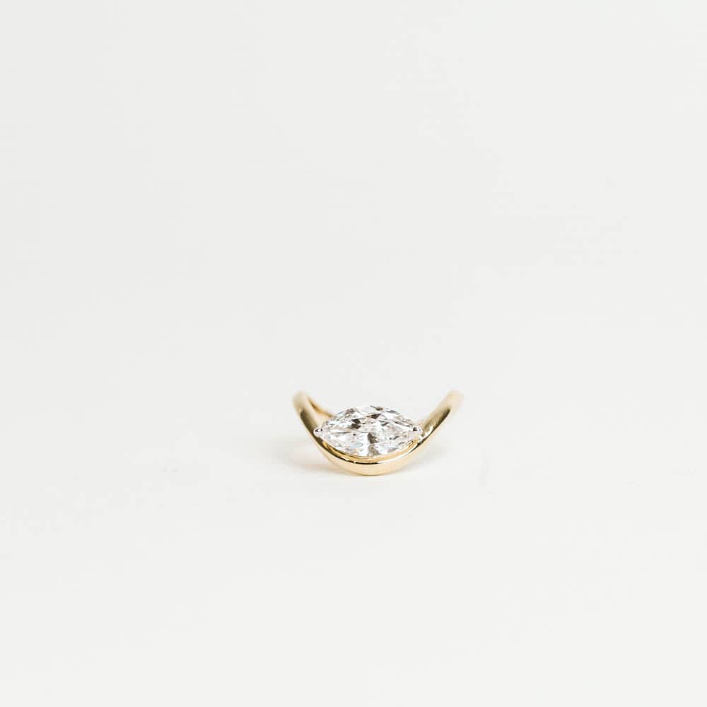 Solitaire Engagement Ring 1.5 Carat Lab Created Marquise Diamond | 14kt Yellow Gold