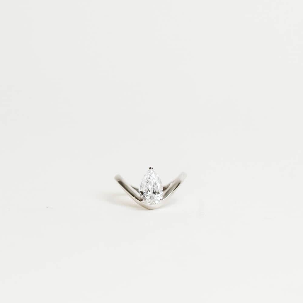 Solitaire Engagement Ring 1.5 Carat Lab Grown Pear Diamond | 14kt White Gold