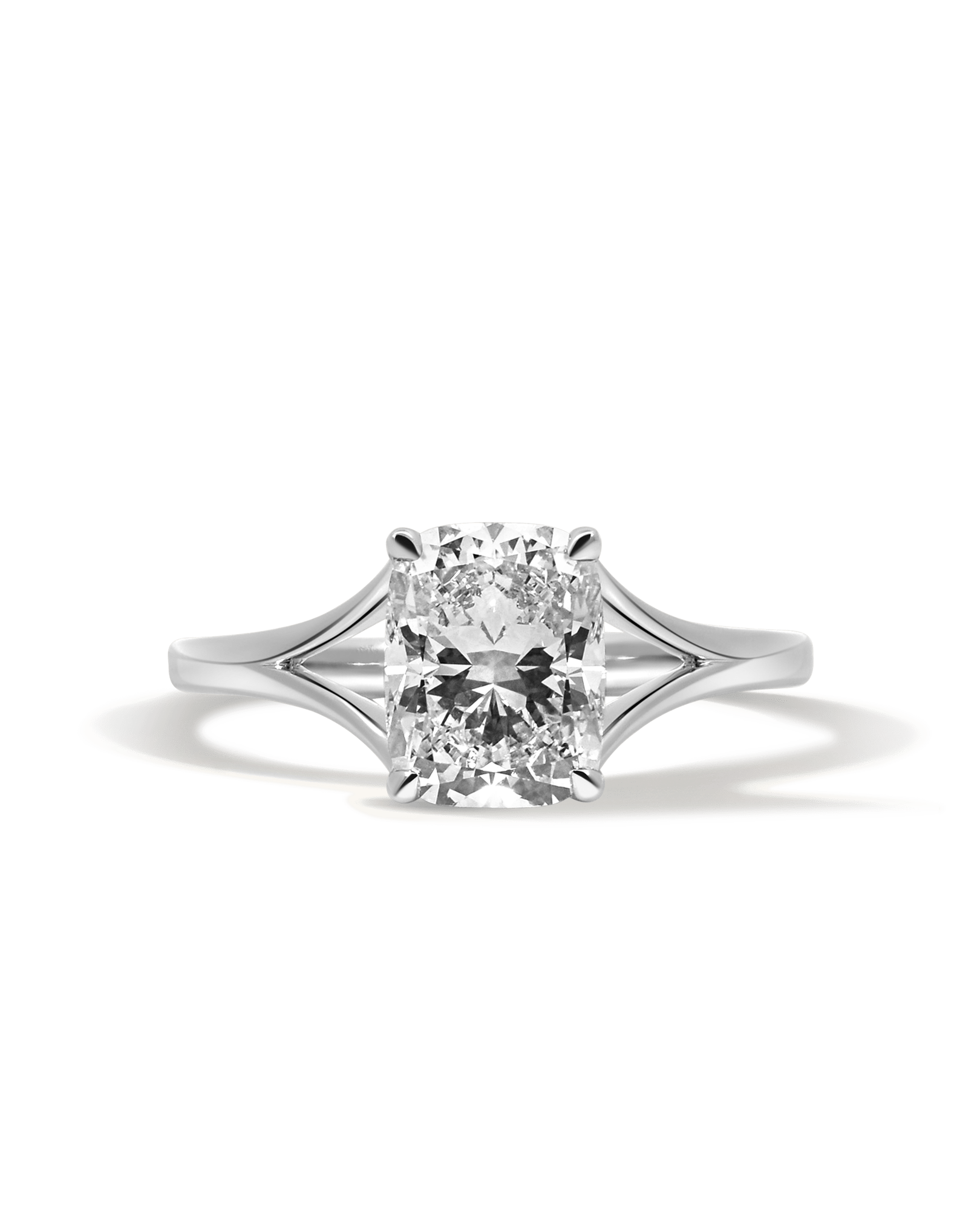 Solitaire Engagement Ring 2.00 Carat Lab-grown Elongated Cushion Diamond | 14kt White Gold