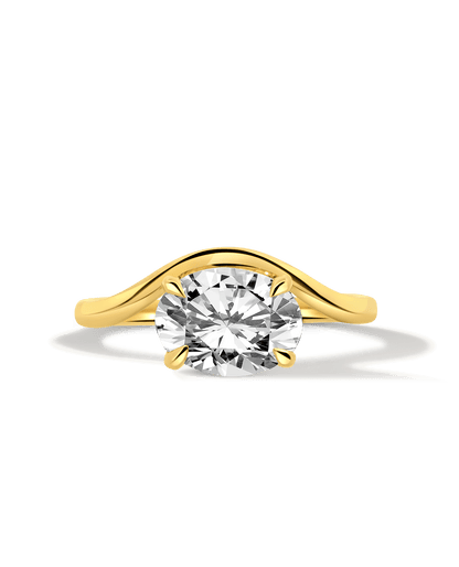 Solitaire Engagement Ring 2.00 Carat Lab-grown Oval Diamond | 14kt Yellow Gold