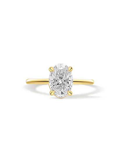 Solitaire Engagement Ring 2.05 Carat Lab-grown Oval Diamond | 14kt Yellow Gold