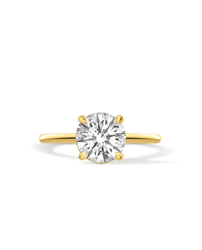 Solitaire Engagement Ring 2.06 Carat Lab-grown Round Brilliant Diamond | 14kt Yellow Gold