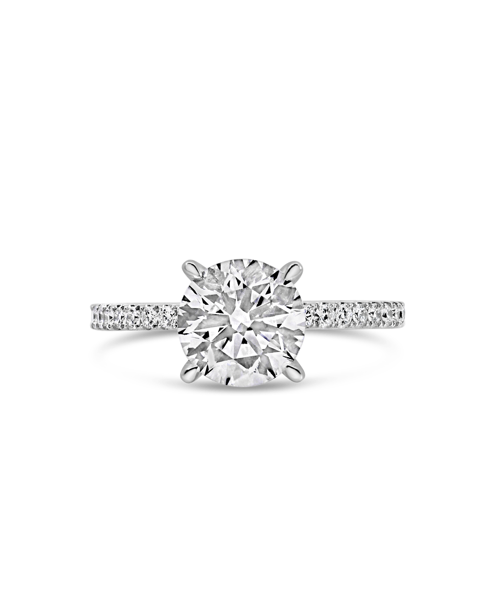 Solitaire Engagement Ring 2.45 Carat TW Lab-grown Round Brilliant Diamond | 14kt White Gold