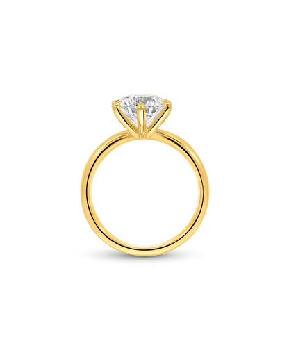 Solitaire Engagement Ring 2.50 Carat Lab-grown Round Brilliant Diamond | 14kt Yellow Gold