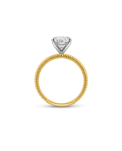 Solitaire Engagement Ring 3.00 Carat Lab-grown Oval Diamond | 14kt Yellow Gold