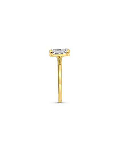 Solitaire Engagement Ring 3.02 Carat Lab-grown Cushion Diamond | 14kt Yellow Gold