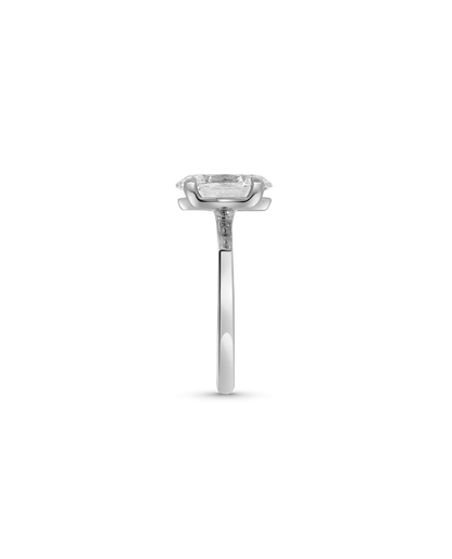 Solitaire Engagement Ring 3.02 Carat TW Lab-grown Oval Diamond | 14kt White Gold