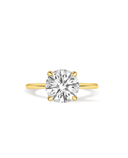 Solitaire Engagement Ring 3.09 Carat Lab-grown Round Brilliant Diamond | 14kt Yellow Gold