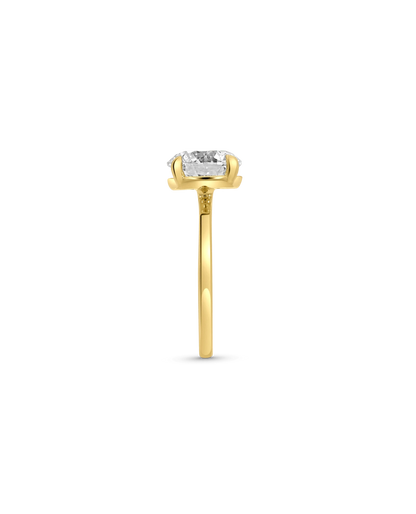 Solitaire Engagement Ring 3.09 Carat Lab-grown Round Brilliant Diamond | 14kt Yellow Gold