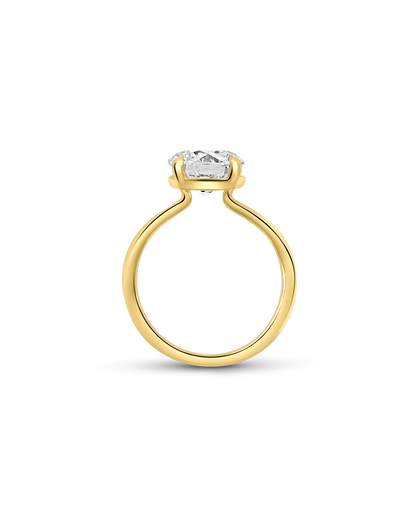 Solitaire Engagement Ring 3.09 Carat Lab-grown Round Brilliant Diamond | 14kt Yellow Gold