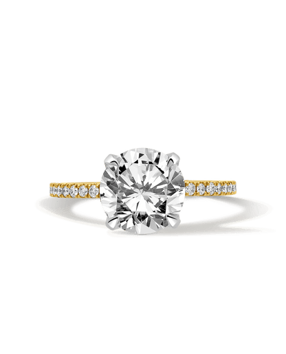 Solitaire Engagement Ring 3.20 Carat TW Lab-grown Round Brilliant Diamond | 14kt Yellow Gold