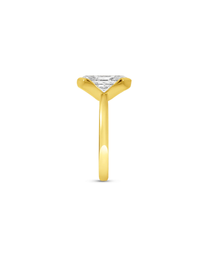 Solitaire Engagement Ring 4.00 Carat Lab-grown Elongated Cushion Diamond | 14KT Yellow Gold