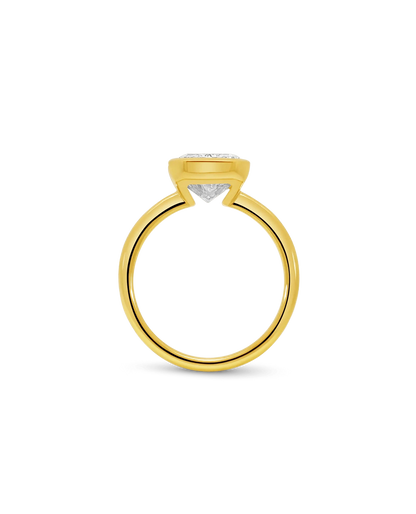 Solitaire Engagement Ring 4.00 Carat Lab-grown Elongated Cushion Diamond | 14KT Yellow Gold
