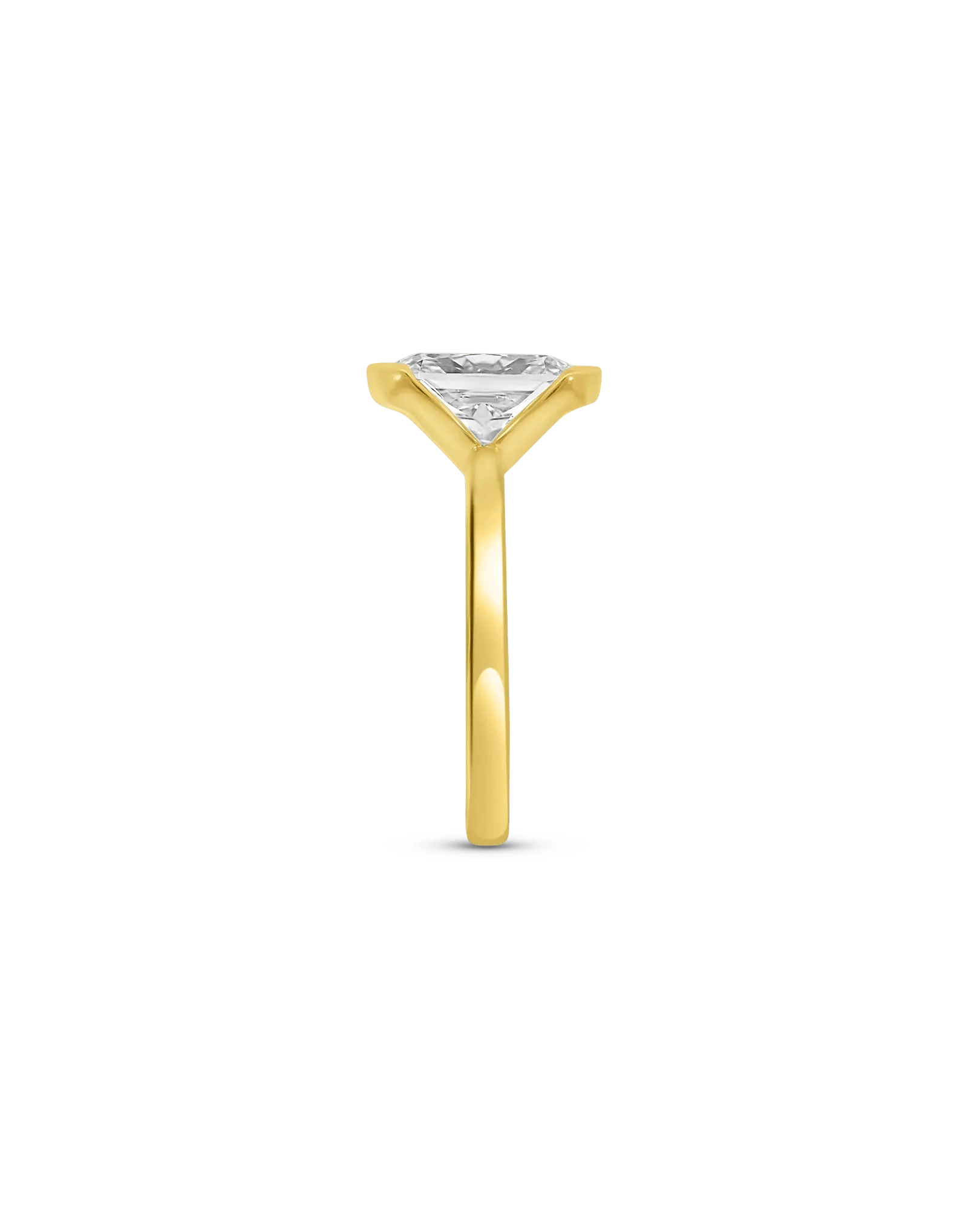 Solitaire Engagement Ring 4.00 Carat Lab-grown Elongated Cushion Diamond | 14KT Yellow Gold