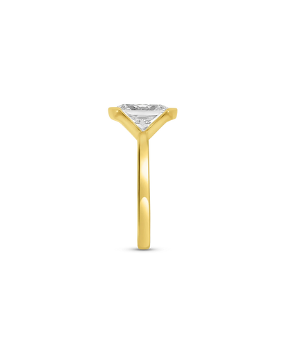 Solitaire Engagement Ring 4.00 Carat Lab-grown Elongated Cushion Diamond | 14KT Yellow Gold