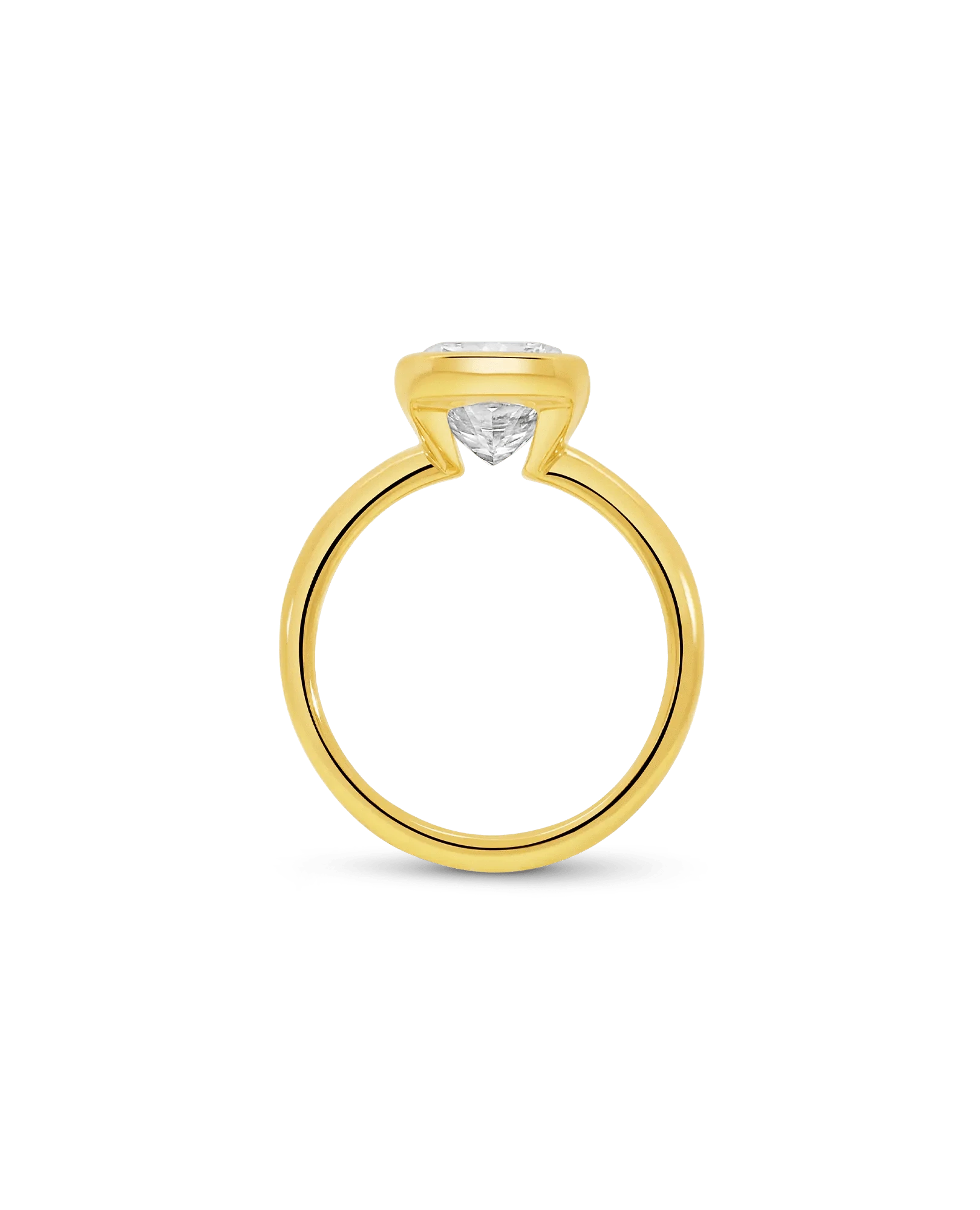 Solitaire Engagement Ring 4.00 Carat Lab-grown Elongated Cushion Diamond | 14KT Yellow Gold
