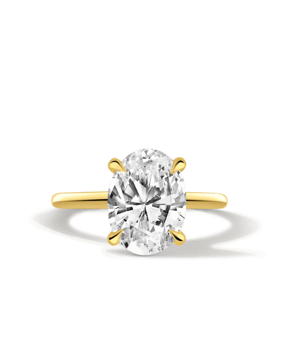Solitaire Engagement Ring 4.01 Carat Lab-grown Oval Diamond | 14kt Yellow Gold