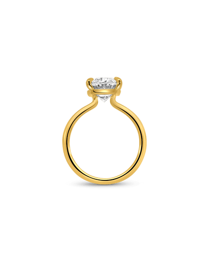 Solitaire Engagement Ring 4.01 Carat Lab-grown Oval Diamond | 14kt Yellow Gold