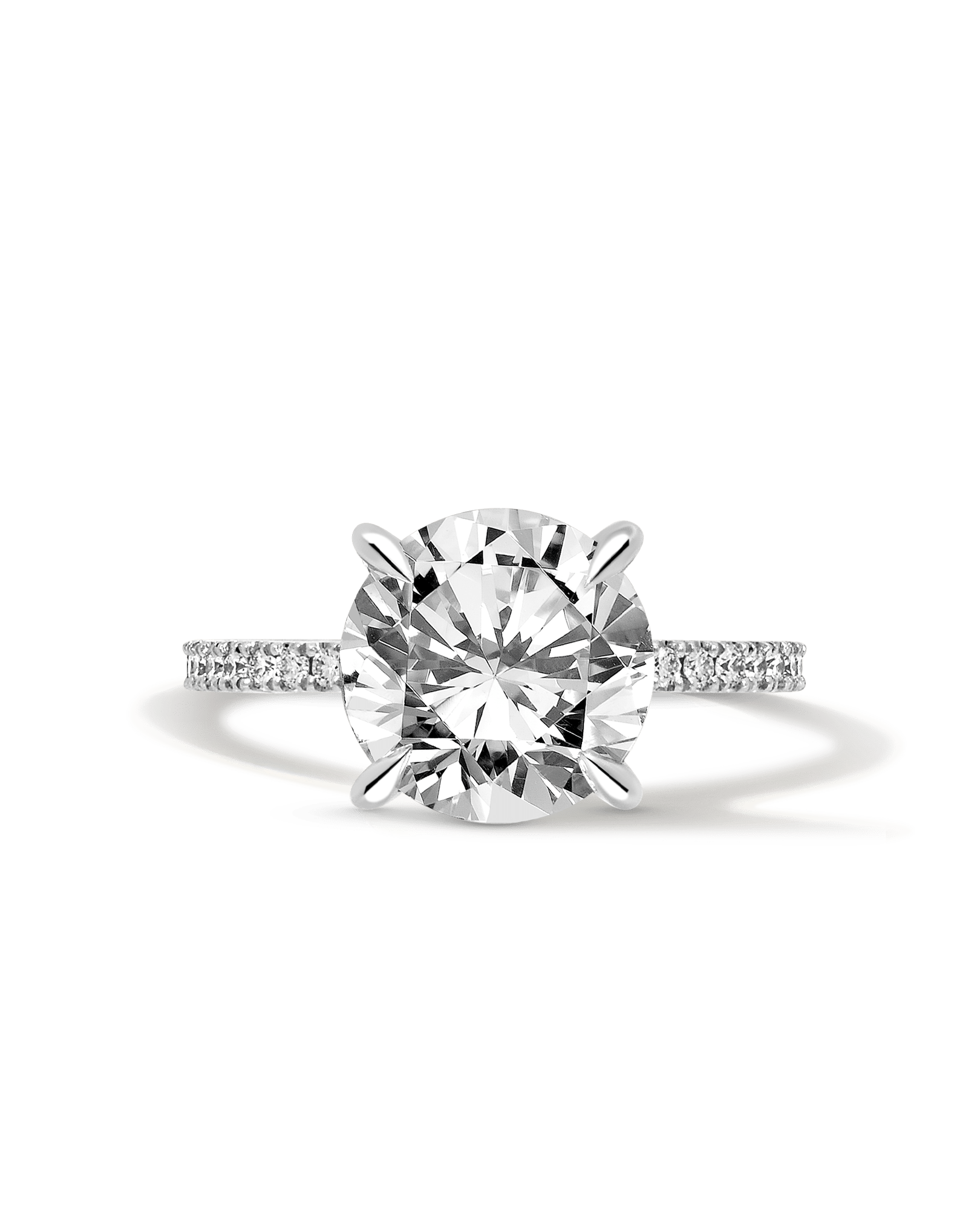 Solitaire Engagement Ring 4.46 Carat TW Lab-grown Round Brilliant Diamond | 14kt White Gold