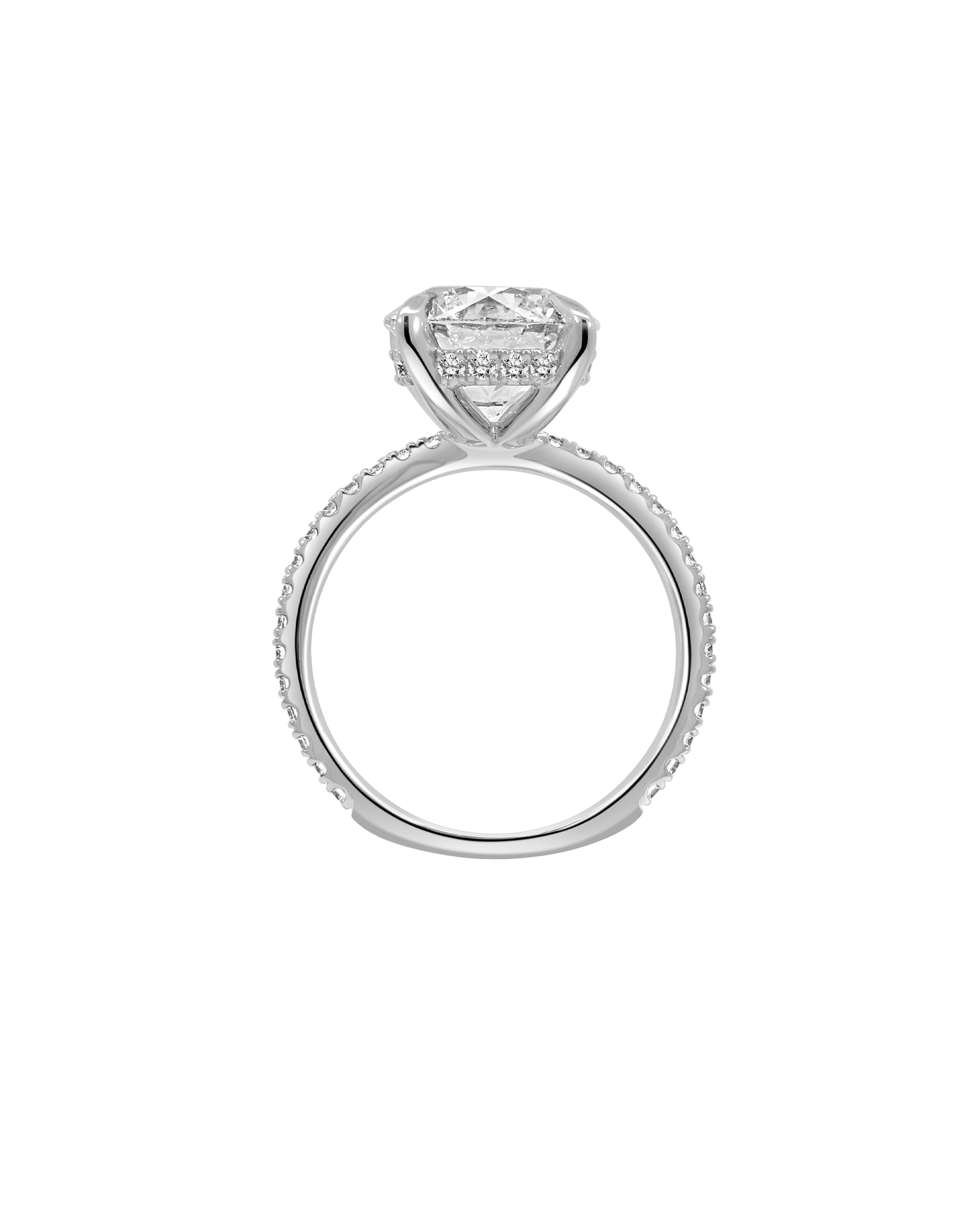 Solitaire Engagement Ring 4.46 Carat TW Lab-grown Round Brilliant Diamond | 14kt White Gold