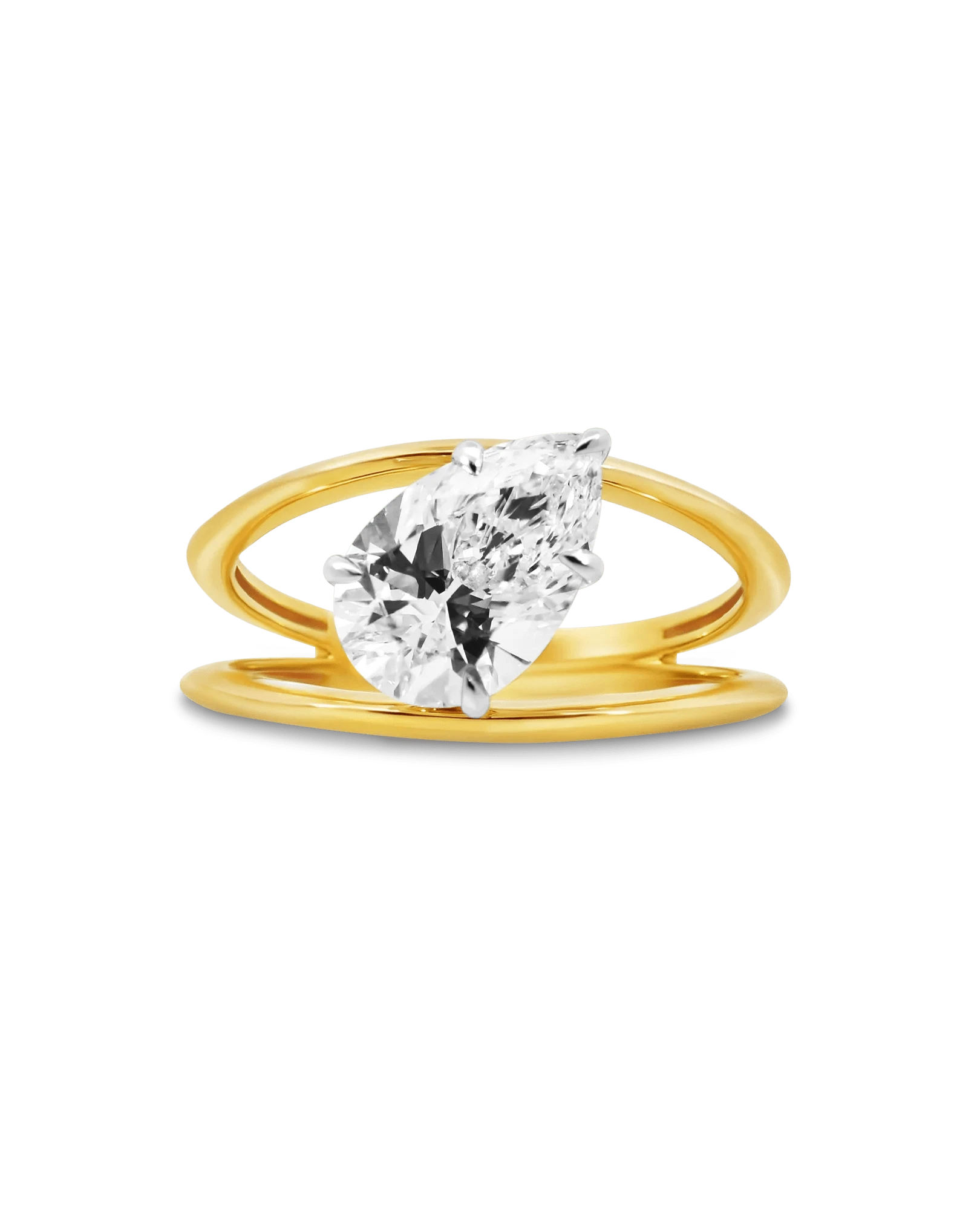 Split Shank Engagement Ring 2.00 Carat TW Lab-Grown Diamond | 14kt Yellow Gold