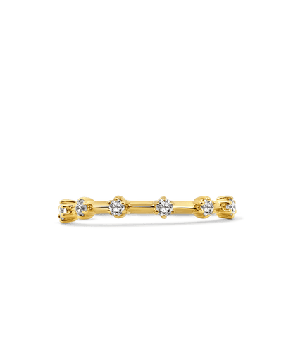 Station Ring .18 Carat TW Diamond | 10kt Yellow Gold
