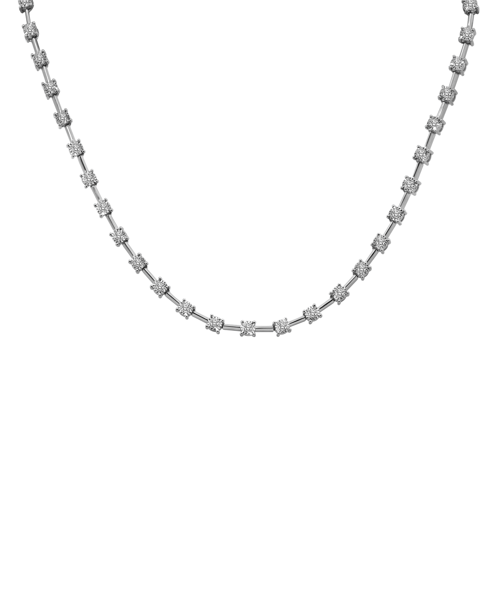 Station Tennis Necklace .50 Carat TW Diamond | 14kt White Gold