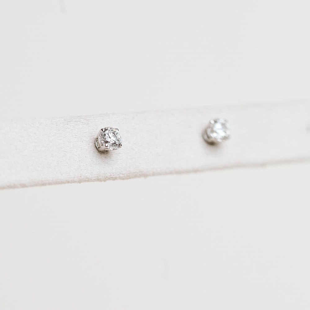 Stud Earrings Lab Grown Diamond | 14kt White Gold