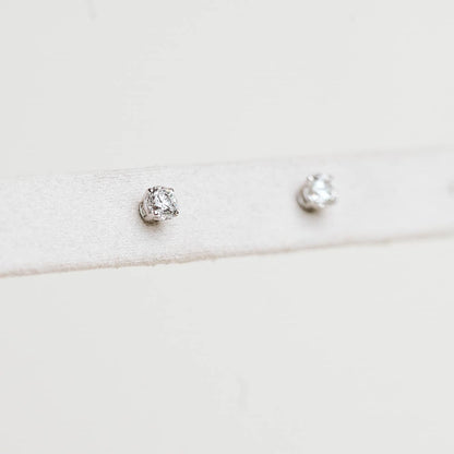Stud Earrings Lab Grown Diamond | 14kt White Gold