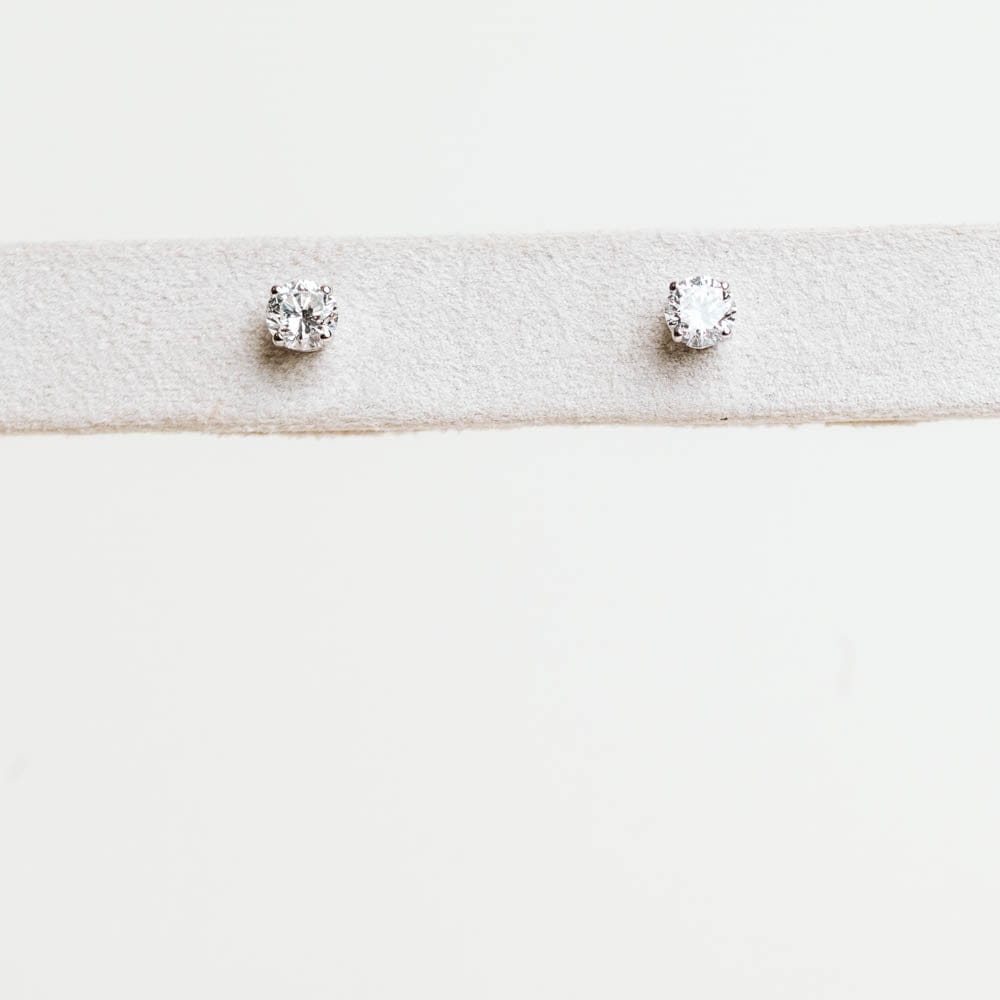 Stud Earrings Lab Grown Diamond | 14kt White Gold