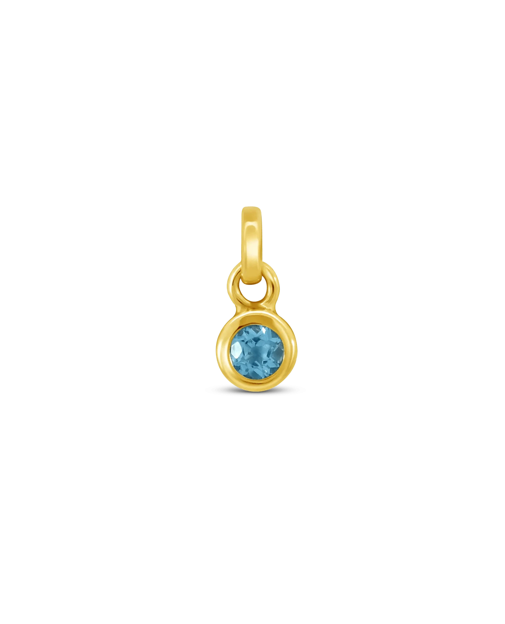 Swiss Blue Topaz Pendant | 10kt Yellow Gold