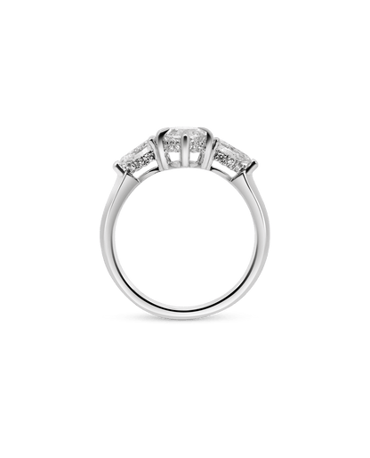 Three Stone Engagement Ring 2.22 Carat TW Lab-grown Marquise Diamond | 14kt White Gold