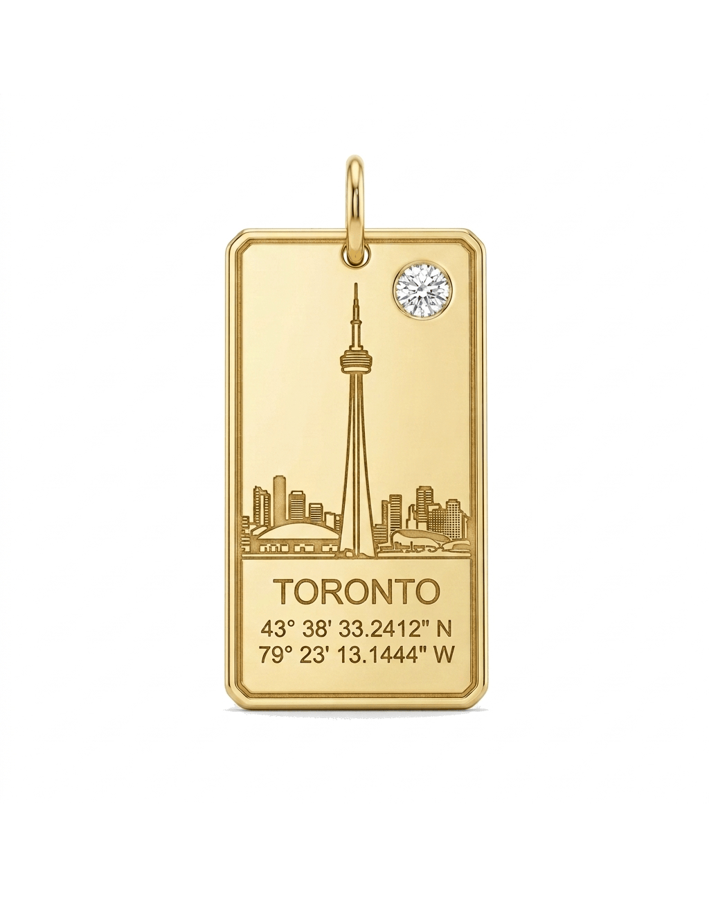 Toronto Pendant Charm .02 Carat TW Diamonds | 10kt Yellow Gold