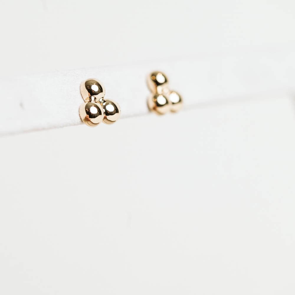 Trio Ball Earrings - 10KT Yellow Gold