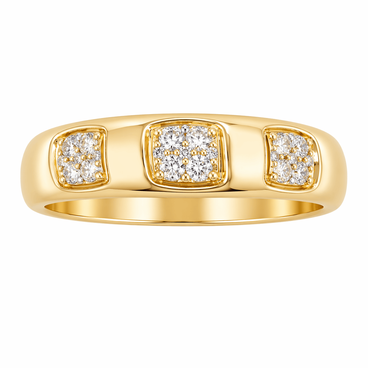 Triple Harlequin Diamond Ring .16 Carat TW | 10kt Yellow Gold