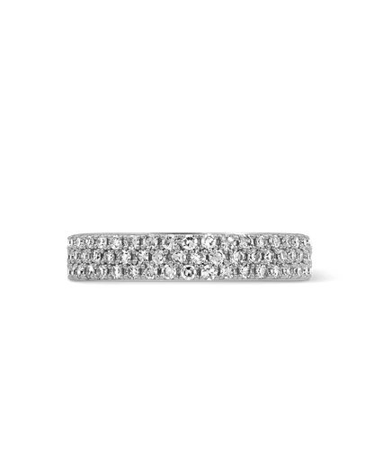 Triple Row Pave Ring .50 Carat TW Diamond | 14kt White Gold