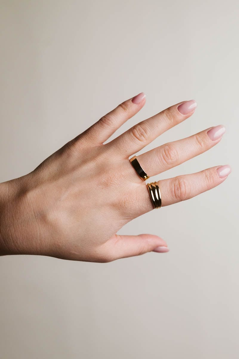 Triple Row Ring | 10kt Yellow Gold